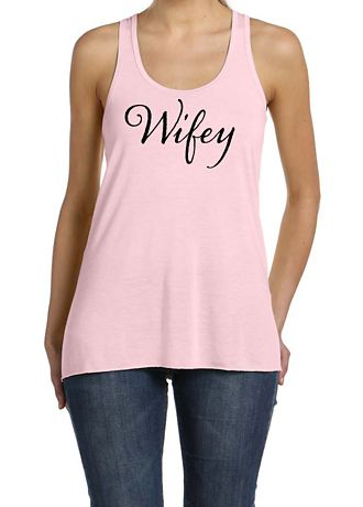 Wifey Flowy Racerback Tank Top