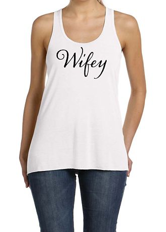 Wifey Flowy Racerback Tank Top