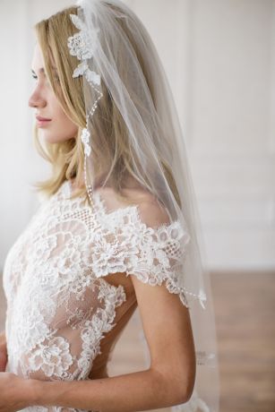 Alencon Lace Appliqued Veil