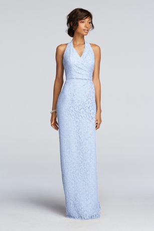 All Over Lace Halter Sheath Dress