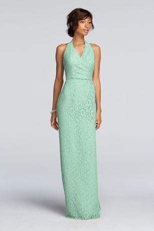 All Over Lace Halter Sheath Dress