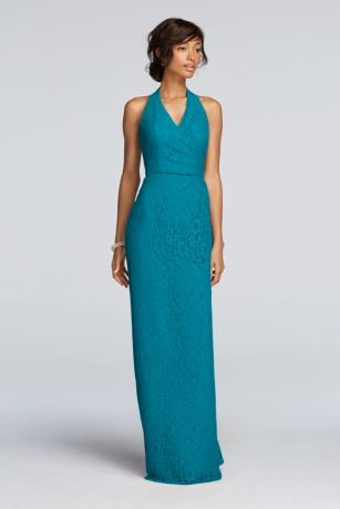 All Over Lace Halter Sheath Dress