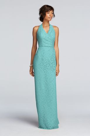 All Over Lace Halter Sheath Dress