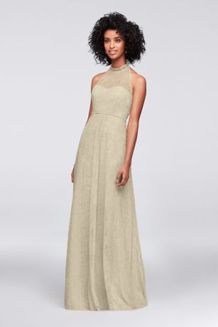 Allover Chantilly Lace A-Line Bridesmaid Dress