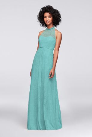 Allover Chantilly Lace A-Line Bridesmaid Dress