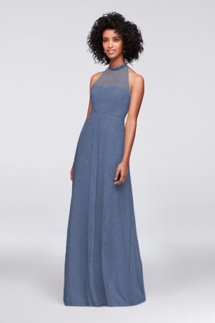 Allover Chantilly Lace A-Line Bridesmaid Dress