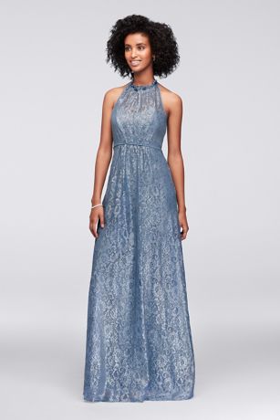 Allover Chantilly Lace A-Line Bridesmaid Dress