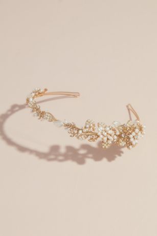 Vintage-Inspired Pearl and Crystal Flower Headband