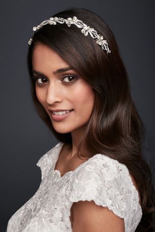 Vintage-Inspired Crystal Leaf Headband