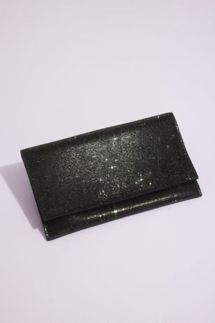 Allover Iridescent Crystal Envelope Clutch