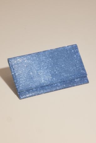 Allover Iridescent Crystal Envelope Clutch