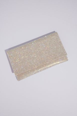 Allover Iridescent Crystal Envelope Clutch