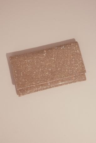 Allover Iridescent Crystal Envelope Clutch