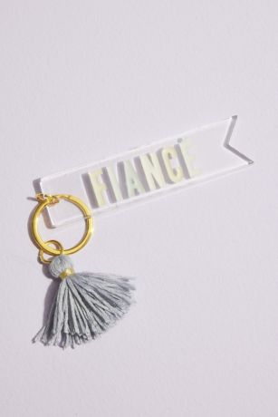 Acrylic Fiance Keychain with Tassel