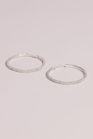 Allover Crystal Hoop Earrings