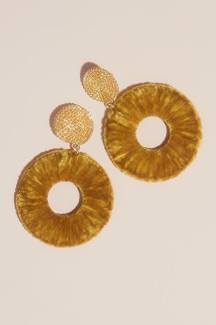 Velvet-Wrapped Hoop Earrings