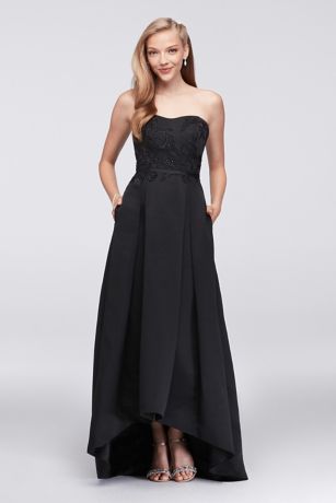 Appliqued Faille High-Low Bridesmaid Dress