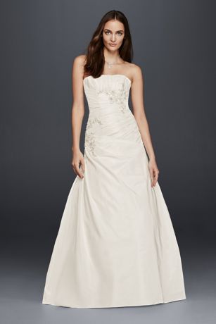 A-Line Wedding Dress with Ruching and Beading