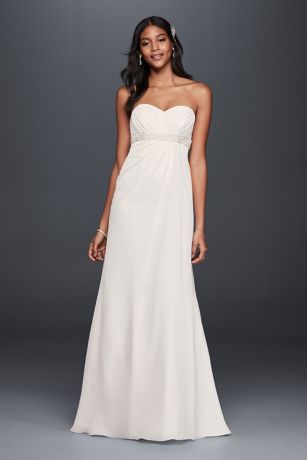 A-Line Wedding Dress with Beaded Empire Waist