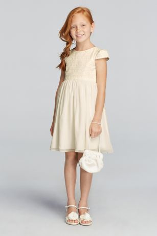 All Over Lace Short Sleeve A-line Dress