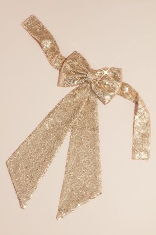 Allover Sequin Flower Girl Sash with Back Bow