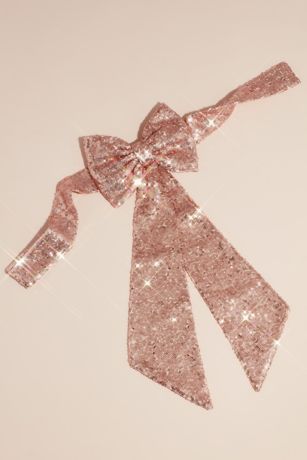 Allover Sequin Flower Girl Sash with Back Bow