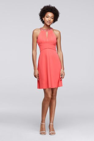 Above the Knee Dress with Halter Neckline