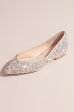 Allover Crystal Almond-Toe Flats