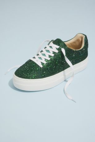 Allover Crystal Platform Sneakers