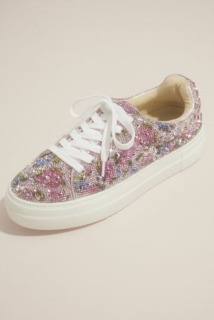 Allover Crystal Platform Sneakers