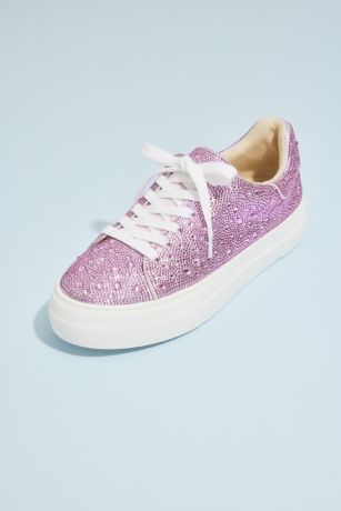 Allover Crystal Platform Sneakers