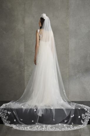 White by Vera Wang Floral Punch Applique Veil