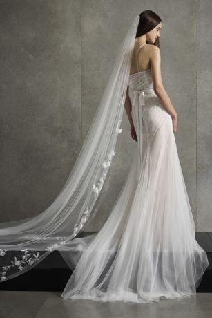 White by Vera Wang Embroidered Floral Veil