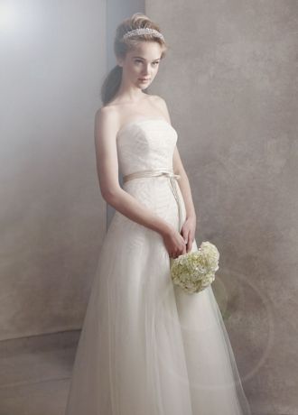 White by Vera Wang A-line Organza Wedding Dress