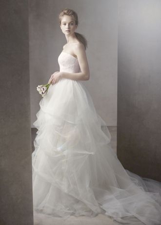 White by Vera Wang Lace and Tulle Wedding Dress