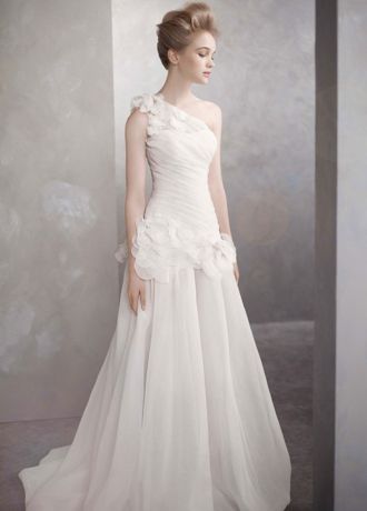 White by Vera Wang One-Shoulder Wedding Dress