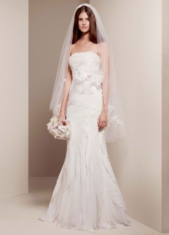 White by Vera Wang Layered Chiffon Wedding Dress