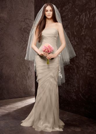 White by Vera Wang Layered Chiffon Wedding Dress