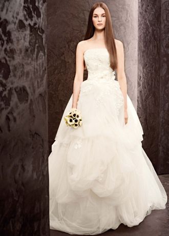 White by Vera Wang Strapless Organza Wedding Dress