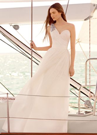 White by Vera Wang One Shoulder Wedding Dress