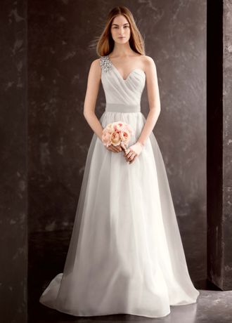 White by Vera Wang One Shoulder Wedding Dress