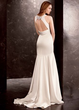 White by Vera Wang Open Back Chiffon Wedding Dress