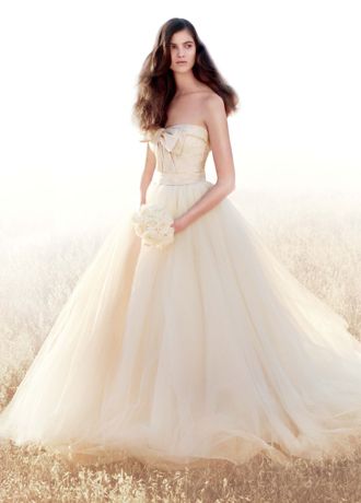 White by Vera Wang Matelasse Floral Wedding Dress