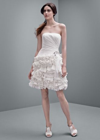 White by Vera Wang Short Chiffon Wedding Dress