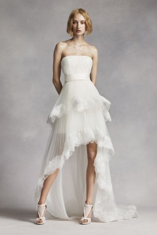 White by Vera Wang High Low Tiered Wedding Dress