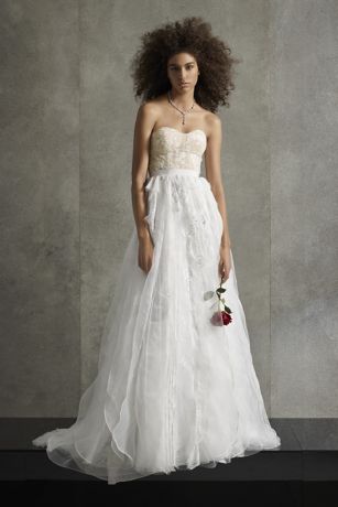 White by Vera Wang Lace Cascade Wedding Dress