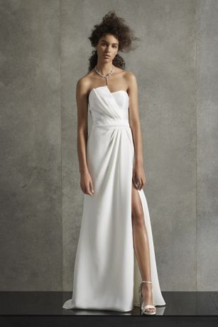 White by Vera Wang Pleated Bow Wedding Dress