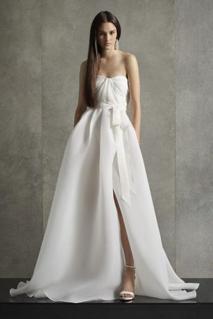 White by Vera Wang Pleated Gazar Wedding Dress