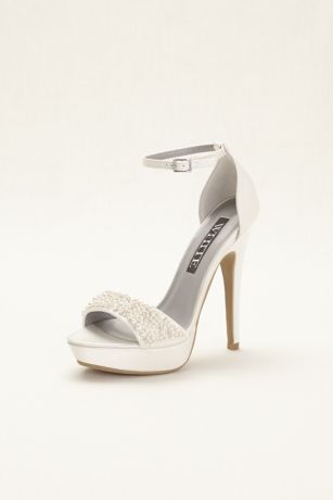 White by Vera Wang Embellished Platform Sandals