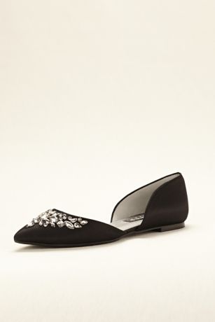 Vera Wang Jeweled Satin Flats